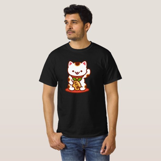 MANEKI-NEKO Lucky Cat T-shirt - Wit (Voorkant volledig)