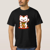 MANEKI-NEKO Lucky Cat T-shirt - Wit (Voorkant)