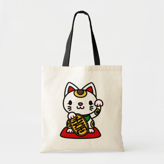 Maneki Neko (Lucky Cat) Tote Bag (Voorkant)