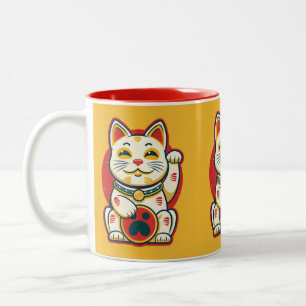 Maneki Neko - Lucky Cat Tweekleurige Koffiemok