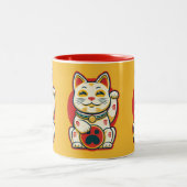 Maneki Neko - Lucky Cat Tweekleurige Koffiemok (Center)