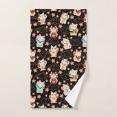 Maneki Neko Lucky Cats Badhanddoekenset Bad Handdoek (Handdoek)
