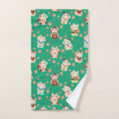 Maneki Neko Lucky Cats Bath Towel Set Bad Handdoek (Handdoek)