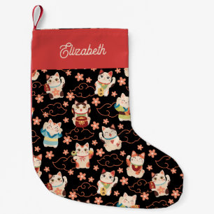 Maneki Neko Lucky Cats Gepersonaliseerd Kleine Kerstsok