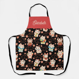 Maneki Neko Lucky Cats Gepersonaliseerd Schort