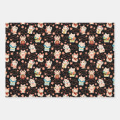Maneki Neko Lucky Cats Inpakpapier Set Vel (Voorkant 2)
