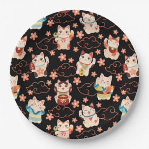 Maneki Neko Lucky Cats Papieren Bordje