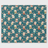 Maneki Neko Lucky Cats Patroon Cadeaupapier (Vlak)
