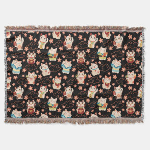 Maneki Neko Lucky Cats Patroon Deken