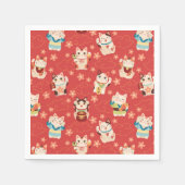 Maneki Neko Lucky Cats Personalized Servet (Voorkant)