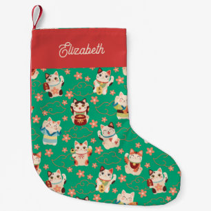 Maneki Neko Lucky Cats Persoonlijk  Kleine Kerstsok