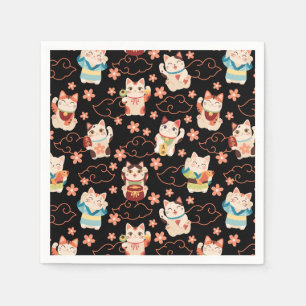 Maneki Neko Lucky Cats Persoonlijk Servet