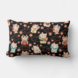 Maneki Neko Lucky Cats Throw Pillow Kussen