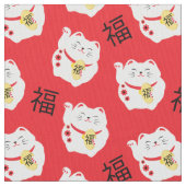 Maneki Neko Lucky Kat Chinees Japans symbool Stof (Close Up)