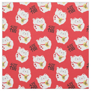 Maneki Neko Lucky Kat Chinees Japans symbool Stof