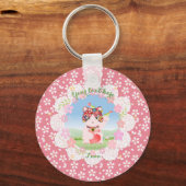 Maneki Neko Lucky Luna Round Sleutelhanger (Voorkant)