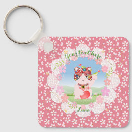 Maneki Neko Lucky Luna Square Sleutelhanger