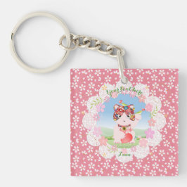 Maneki Neko Lucky Luna Square Sleutelhanger