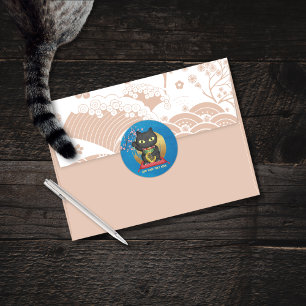 Maneki Neko Lucky Poilue Classic Ronde Sticker