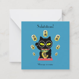 Maneki Neko Lucky Poilue Flat Note Notitiekaartje