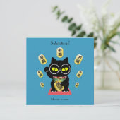 Maneki Neko Lucky Poilue magnetische kaart (Staand voorkant)