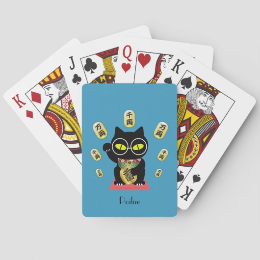 Maneki Neko Lucky Poilue Pokerkaarten (Achterkant)