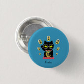 Maneki Neko Lucky Poilue Ronde Button 3,2 Cm (Voorkant /achterkant)