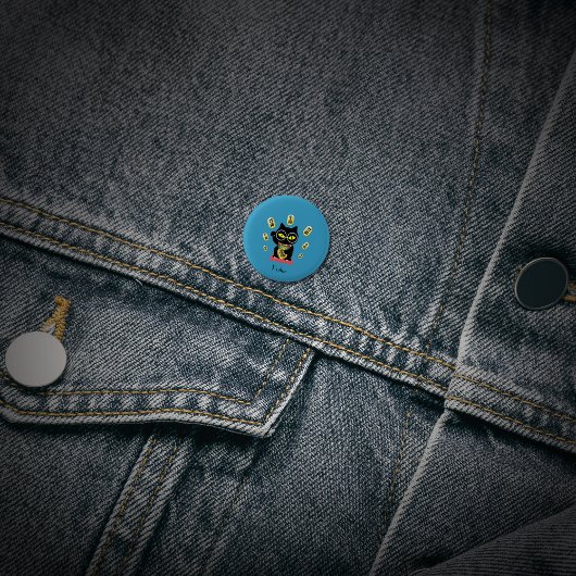 Maneki Neko Lucky Poilue Ronde Button 3,2 Cm