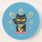 Maneki Neko Lucky Poilue Sandstone Zandsteen Onderzetter (Voorkant)