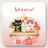 Maneki Neko Lucky Poiluna Bier Onderzetter (Voorkant)