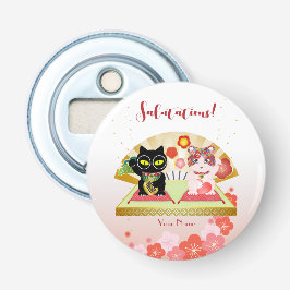 Maneki Neko Lucky Poiluna Button Flesopener