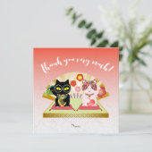 Maneki Neko Lucky Poiluna Flat Bedankkaart (Staand voorkant)