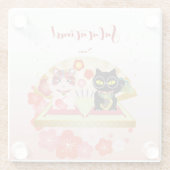 Maneki Neko Lucky Poiluna Glazen Onderzetter (Achterkant)