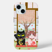 Maneki Neko Lucky Poiluna Hoesje-Mate iPhone Case (Achterkant)
