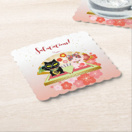 Maneki Neko Lucky Poiluna Kartonnen Onderzetters