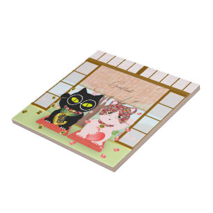 Maneki Neko Lucky Poiluna Keramiek Tegeltje