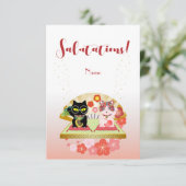 Maneki Neko Lucky Poiluna RSVP Kaartje (Staand voorkant)