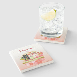 Maneki Neko Lucky Poiluna Stenen Onderzetter