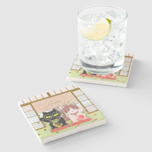Maneki Neko Lucky Poiluna Stenen Onderzetter