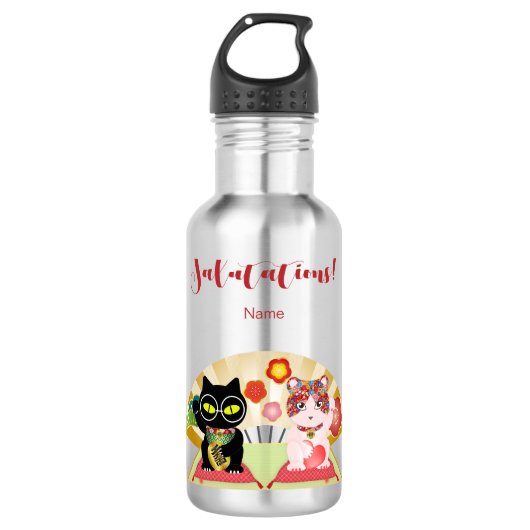 Maneki Neko Lucky Poiluna Waterfles (Voorkant)