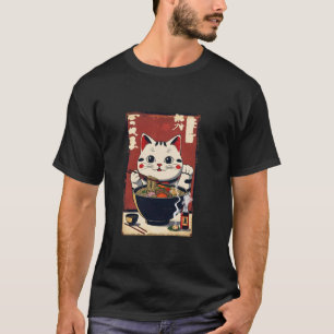 Maneki Neko Lucky Ramen Soep Kat Geluksbrenger T-shirt