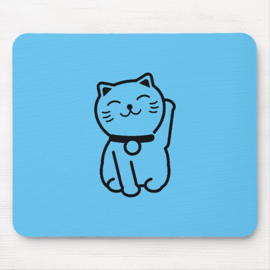 Maneki neko maffe kat Japans kitten ooit grappig Muismat (Voorkant)