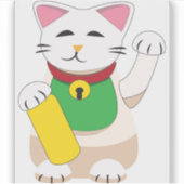 Maneki Neko of Beckoning Cat Sticker (Voorkant)