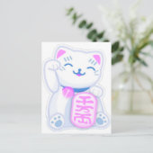 maneki neko pastel briefkaart (Staand voorkant)