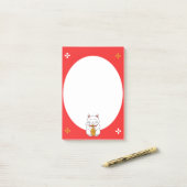 Maneki Neko Post-it® Notes (Op bureau)