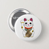 Maneki Neko Ronde Button 5,7 Cm (Voorkant /achterkant)