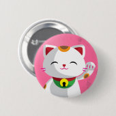 Maneki Neko Ronde Button 5,7 Cm (Voorkant /achterkant)
