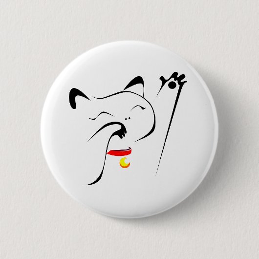 Maneki Neko Ronde Button 5,7 Cm (Voorkant)