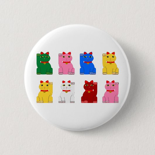 maneki neko ronde button 5,7 cm (Voorkant)