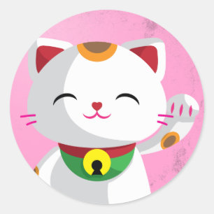 Maneki Neko Ronde Sticker